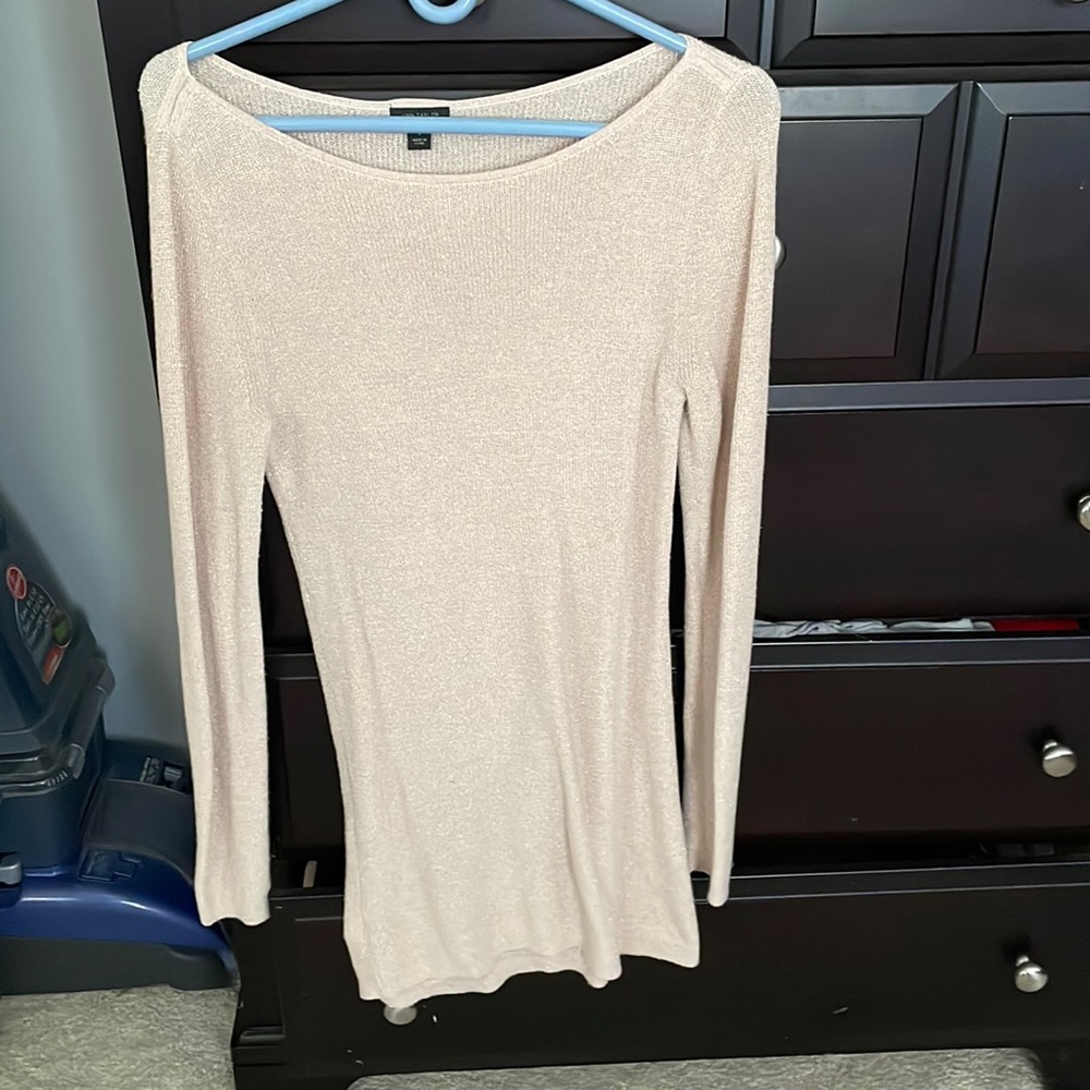Light pink shimmery Ann Taylor Factory Long Sweater
